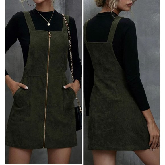 Zip Up Corduroy Overall Dress - Picture 2 of 6